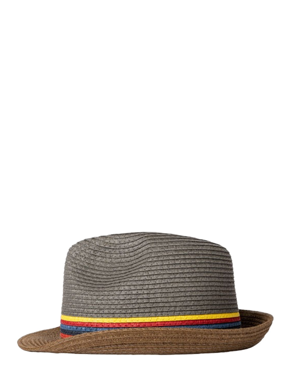 Men 'Artist Stripe' Raffia Trilby Hat (Grey)