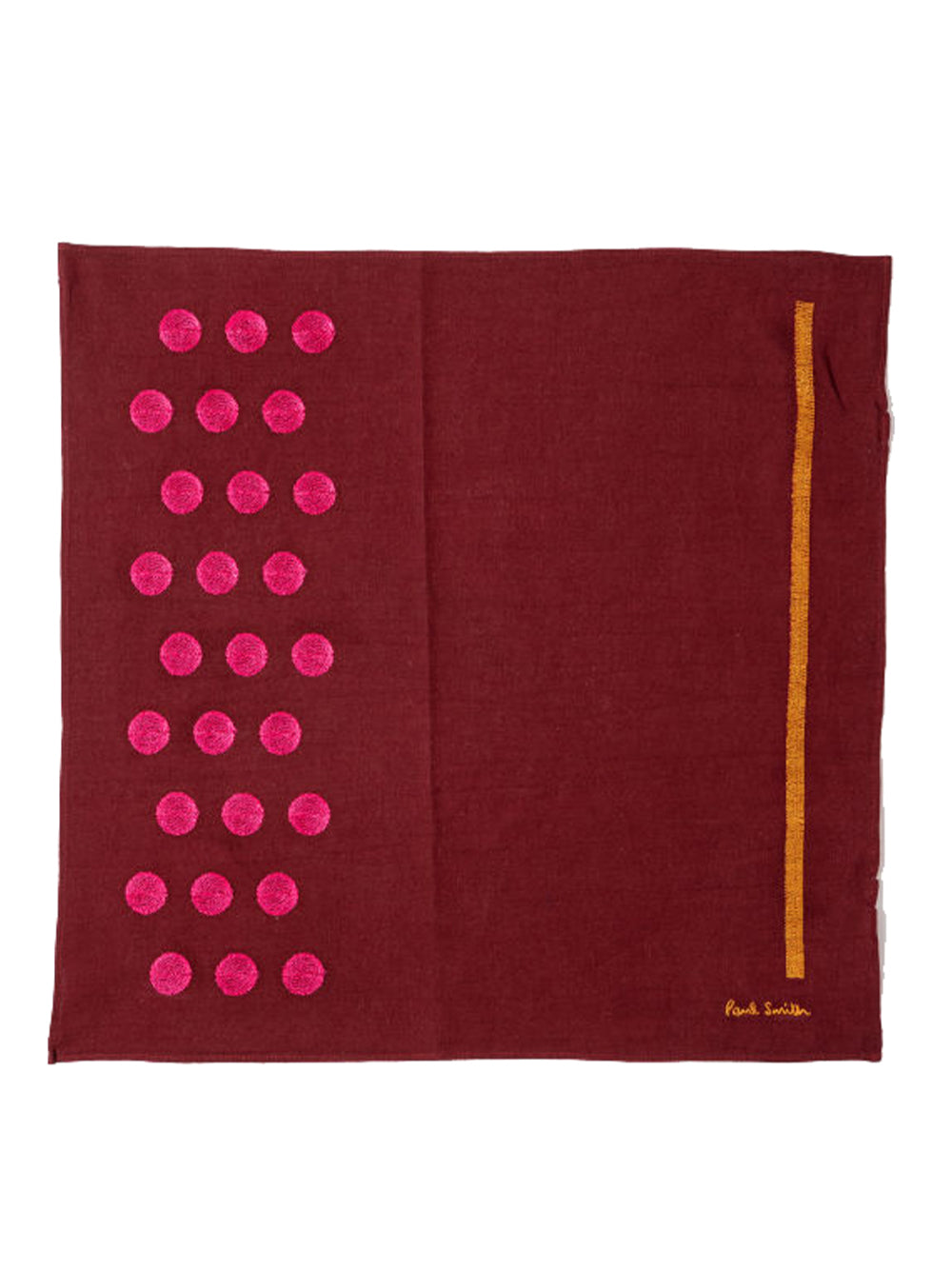 Men 'Polka Dot' Silk Pocket Square (Red)