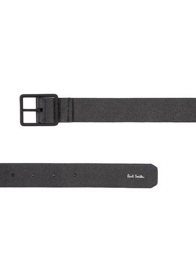 Men 'Signature Stripe' Reversible Leather Belt (Black)