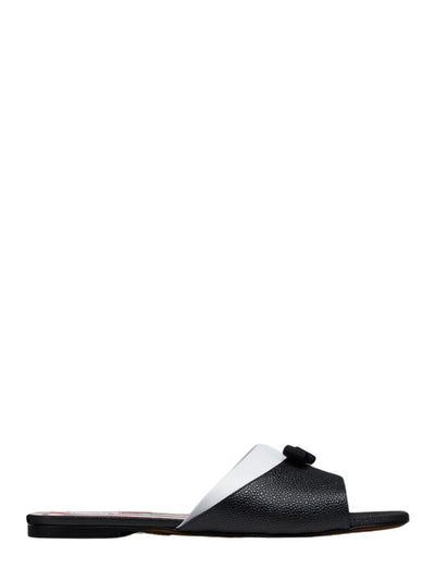 Pebble Grain Bow Claquette (Black/White)