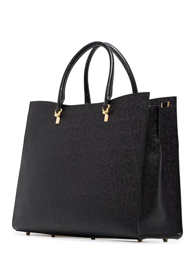 Pebble Grain Large Duet Tote (Black)