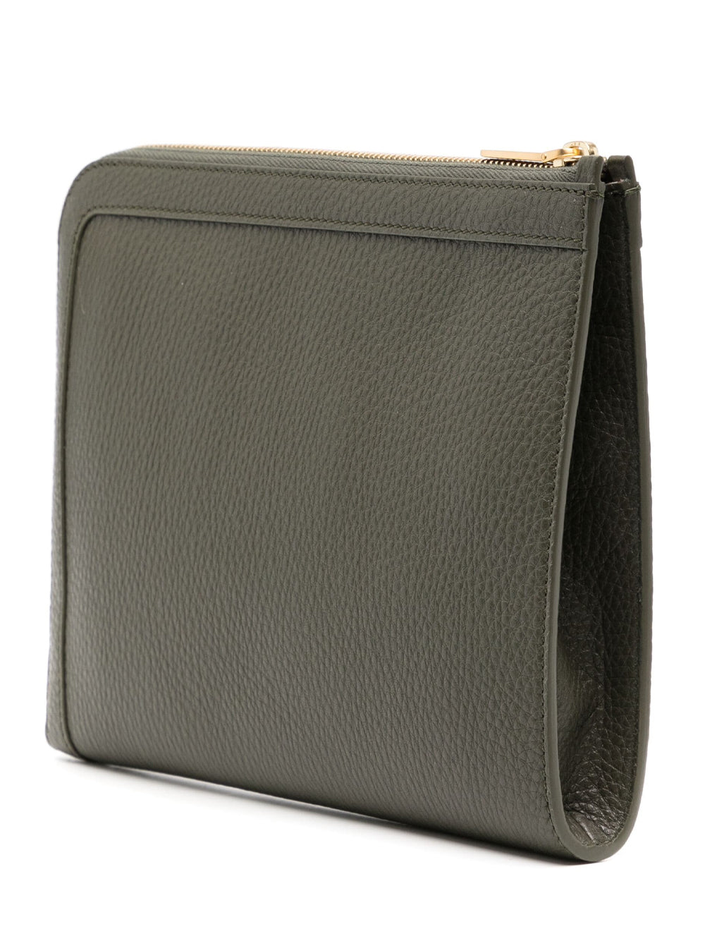 Pebbled Mini-Gusset Clutch Bag (Dark Green)