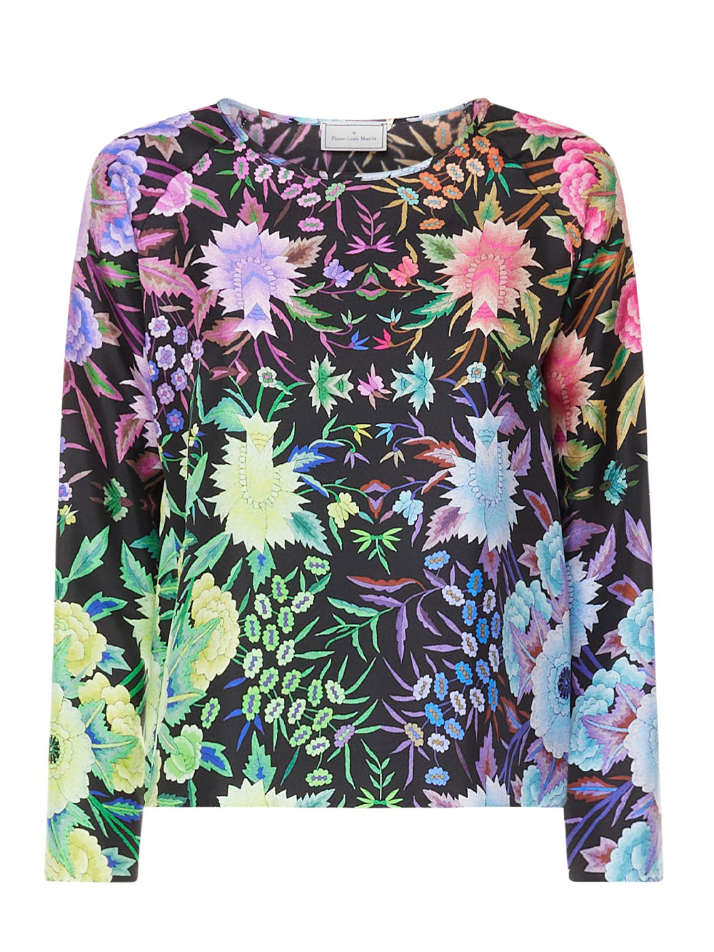 Pierre-Louis-Mascia-Aloe-Silk-Long-Sleeve-Blouse-Multicolour