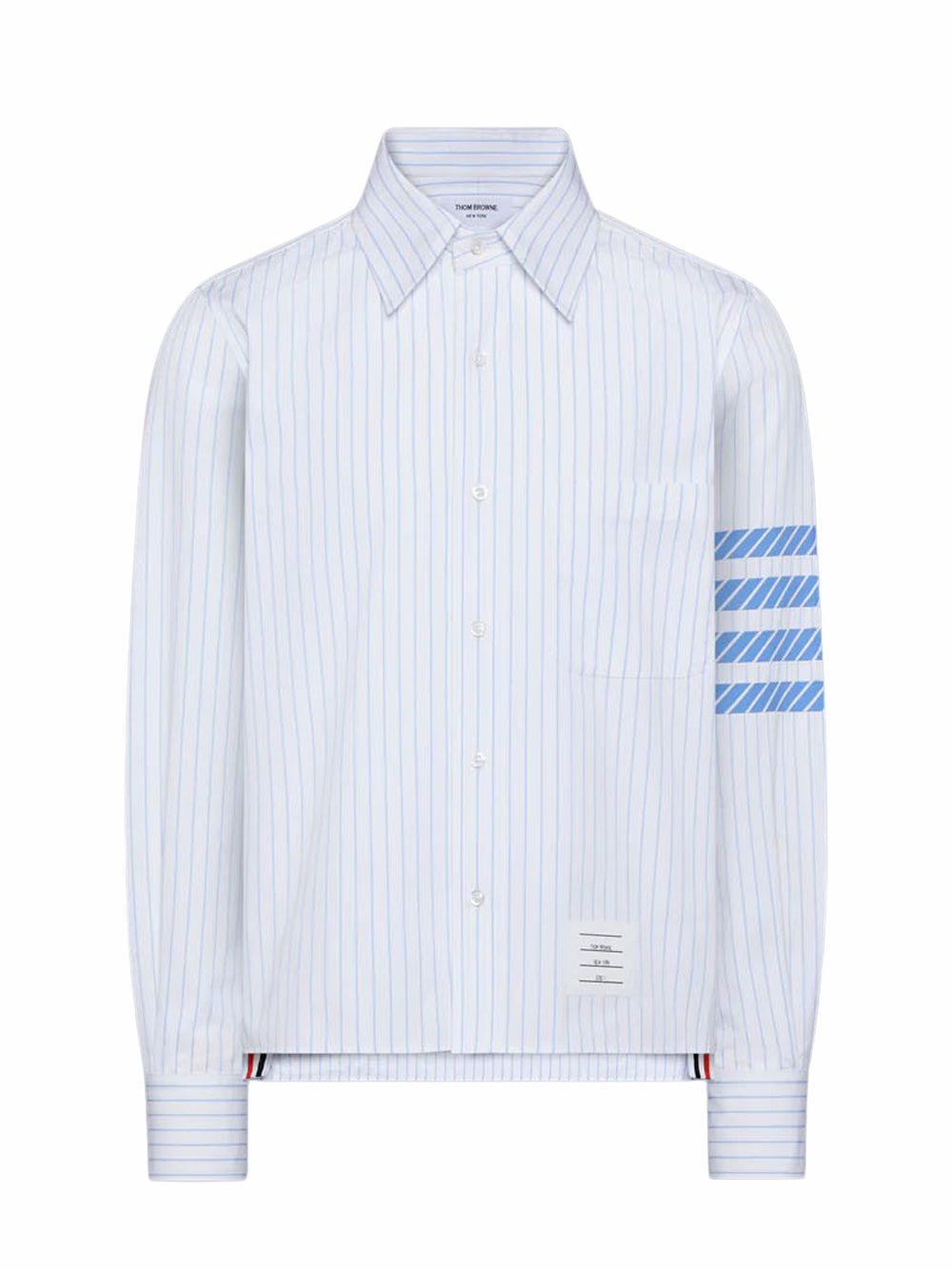 Pinstripe Poplin 4-Bar Shirt (Light Blue)
