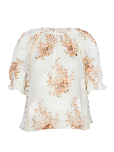 Pippa Short Sleeve Blouse (Alabaster)