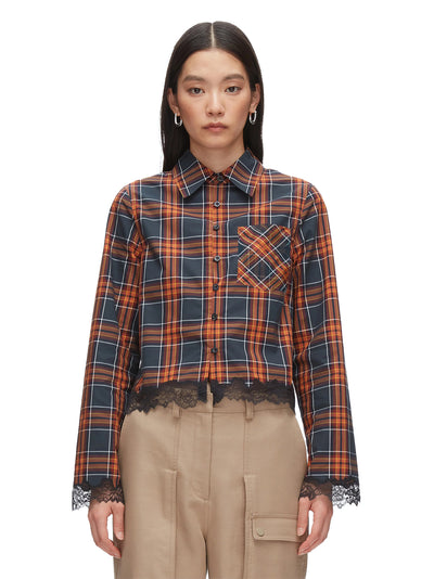 Plaid Mix Cropped Shirt (Dusk Multi)