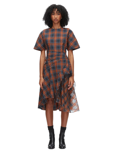 Plaid Mix Draped Dress (Dusk Multi)