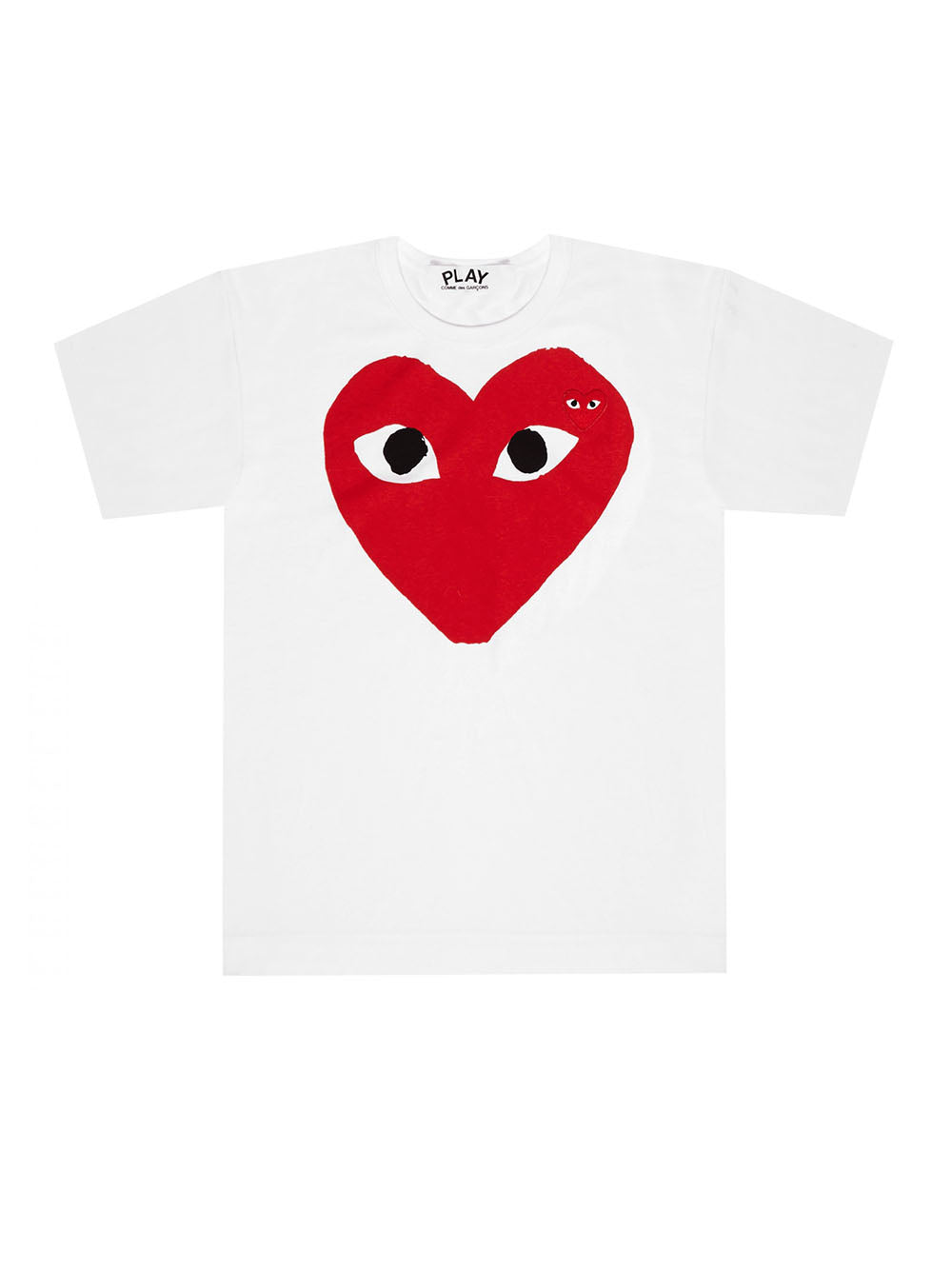 Play T-Shirt Large Red Heart And Emblem (White)