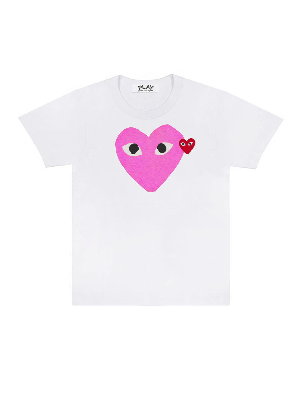 Play T-Shirt Pastel Heart And Red Emblem (White)