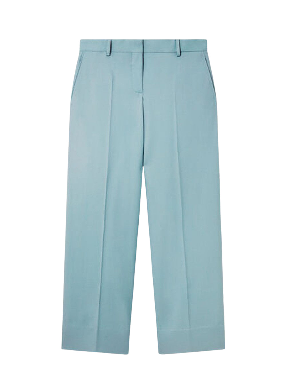 Pleated Straight-Leg Trousers (New Celadon)