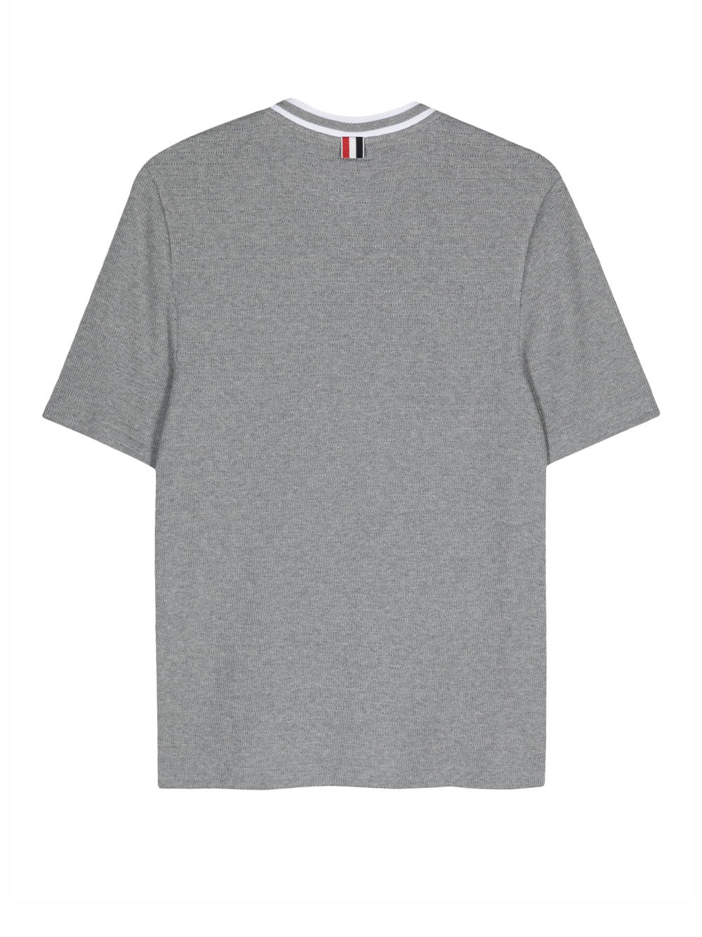 Pointelle-Knit Crewneck T-Shirt (Light Grey)