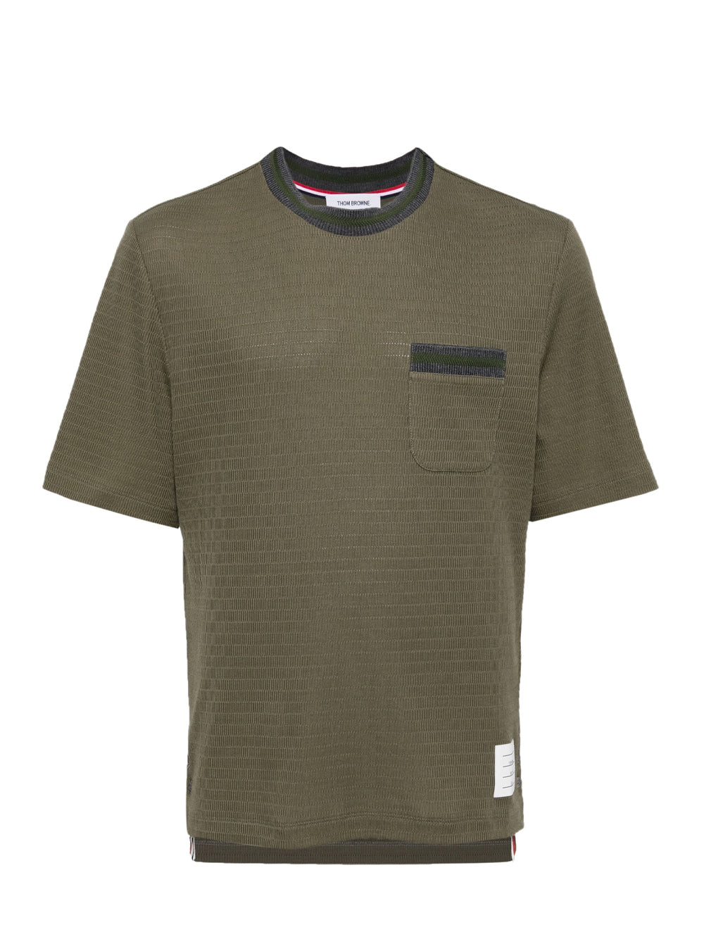 Pointelle Cotton Tee (Dark Green)