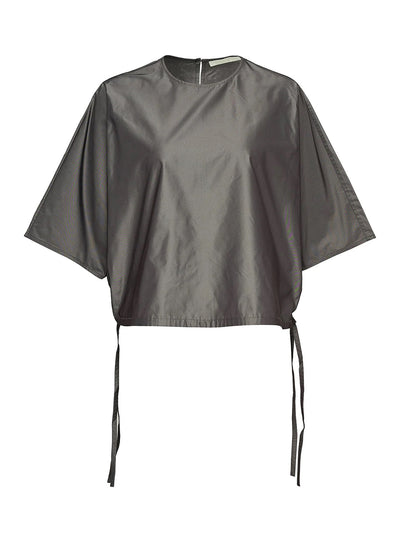 Poly Chambray Taffeta Batwing Top (Gunmetal)
