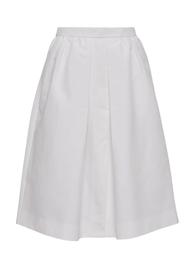 Poly Fine Canvas Bubble Skirt (Polished White)