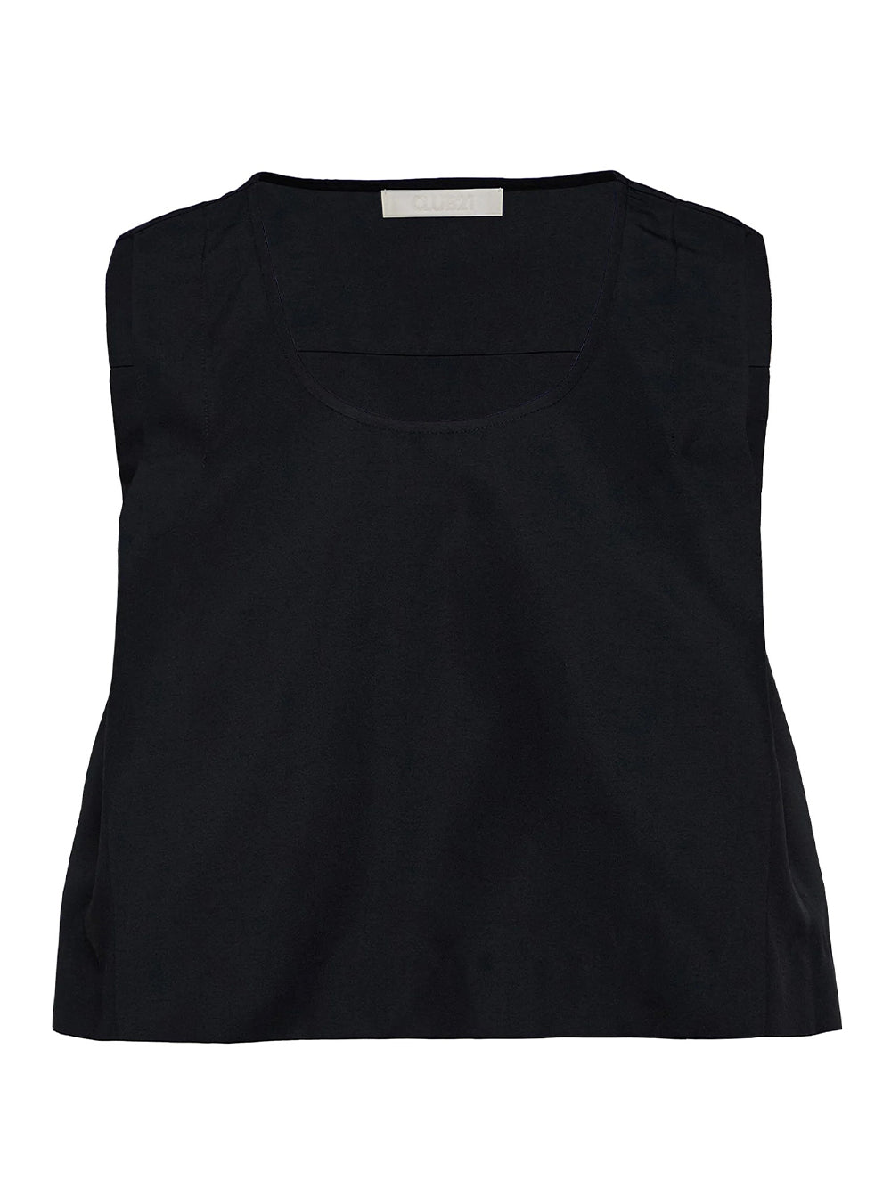 Poly Fine Canvas Cropped Top (Black)