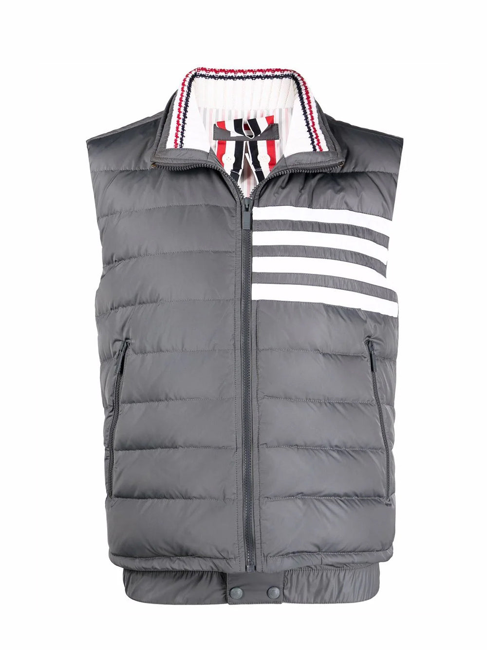 Poly Twill 4-Bar Down Ski Vest (Medium Grey)