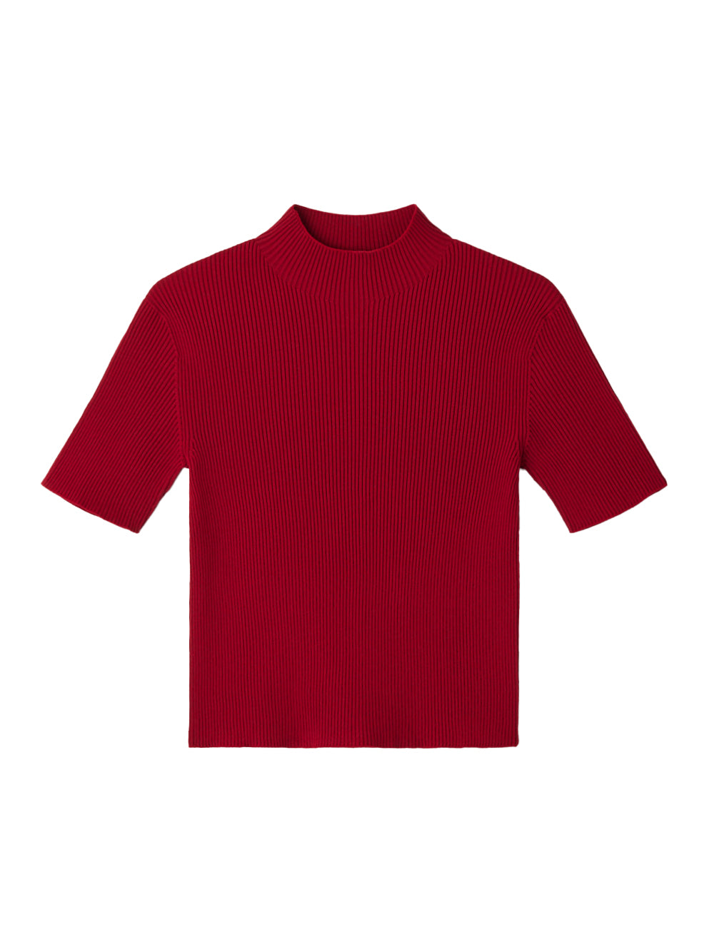 Portrait Short Sleeve Top (Maroon Red)