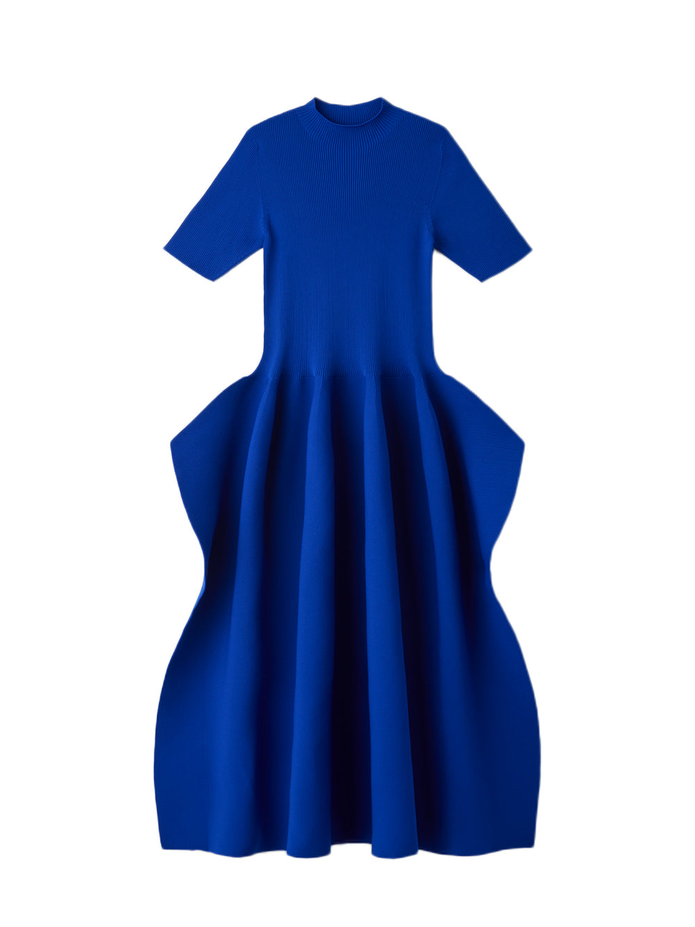 Pottery Crease Short Sleeve Dress (Blue)