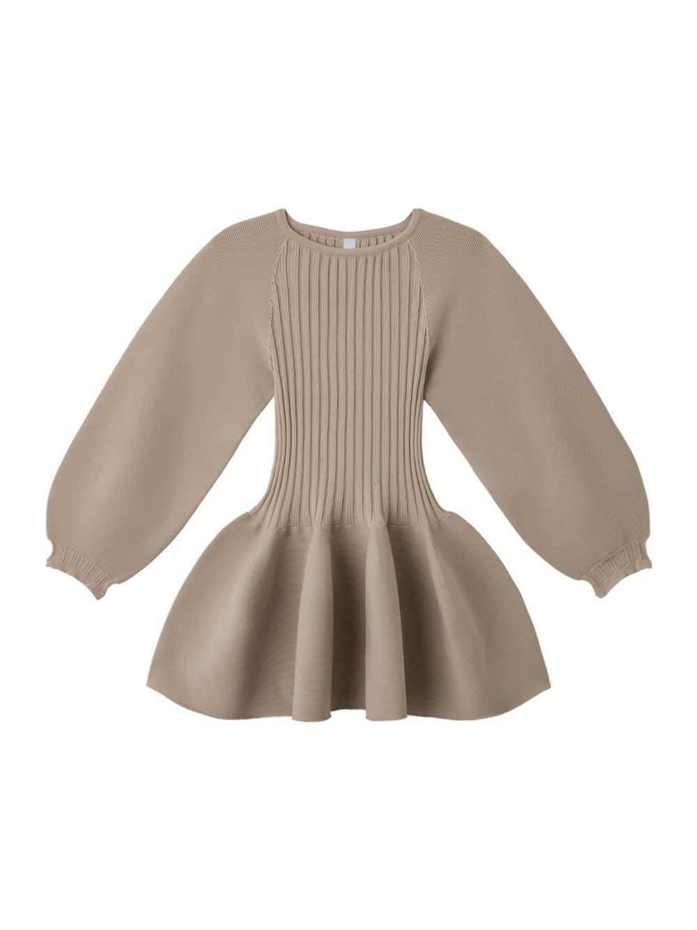Pottery Long Puff Sleeve Flare Top (Beige)