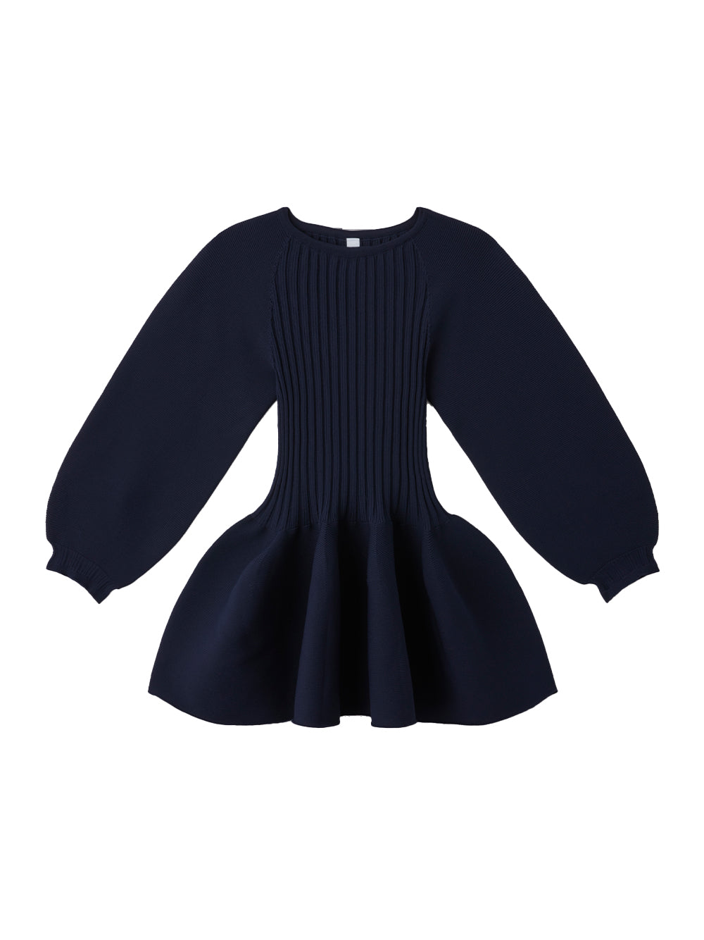 Pottery Long Puff Sleeve Flare Top (Navy)