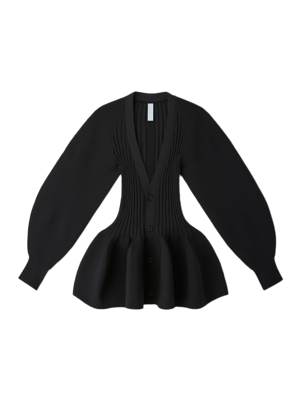 Pottery Puff Sleeve Cardigan (Black)