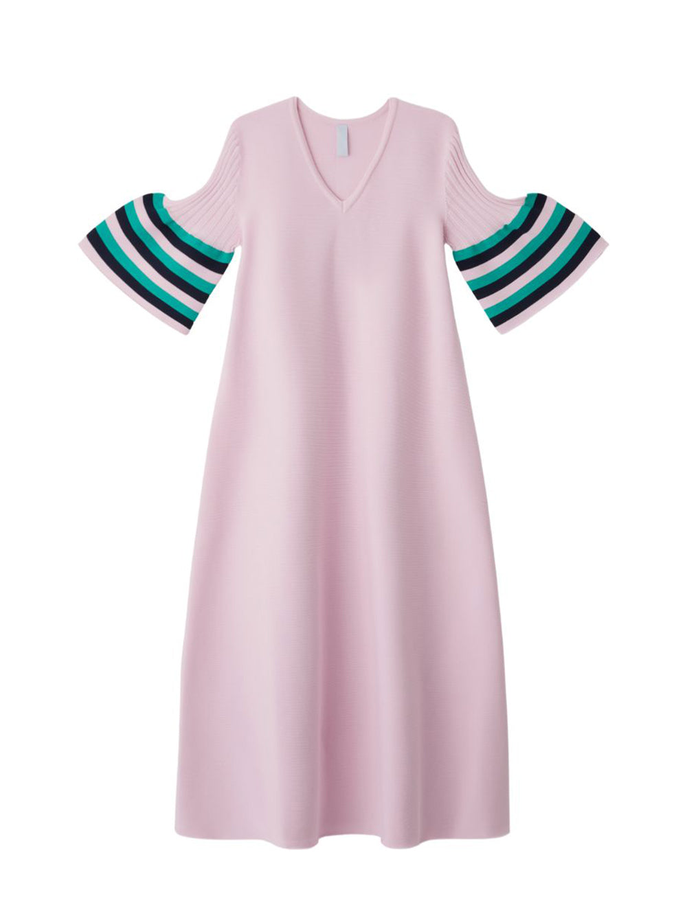 Pottery Short Bell Sleeve Flare Dress (Pastel Pink Multi)