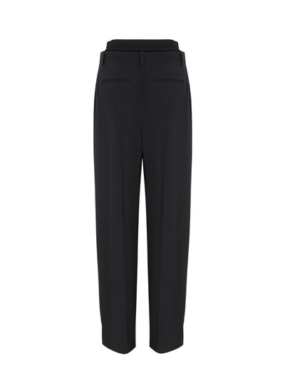 Pre-Styled Boxer Pleated Trouser (Black)