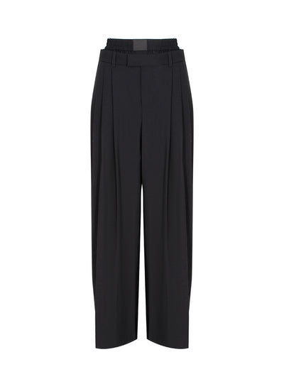 Pre-Styled Boxer Pleated Trouser (Black)