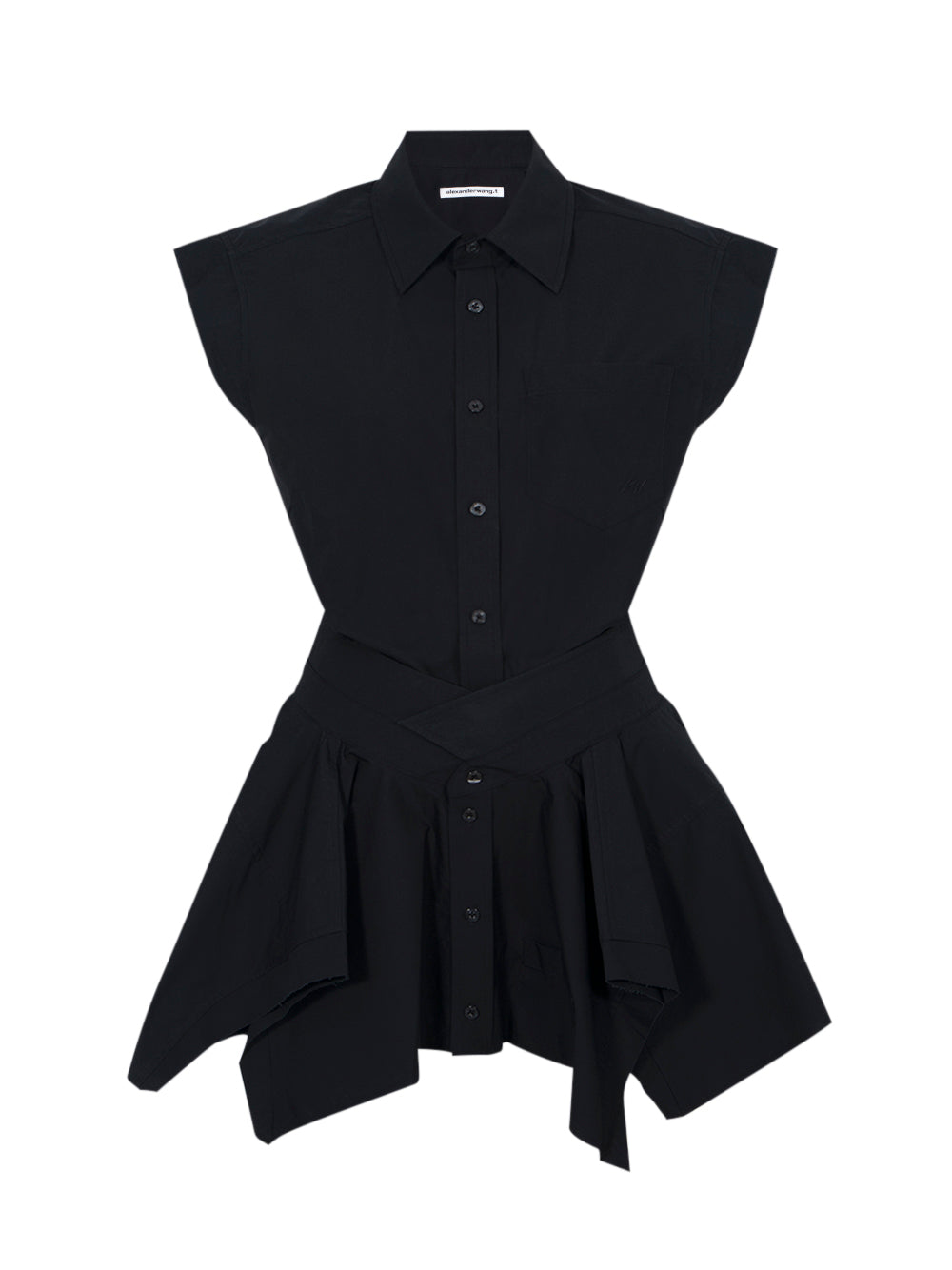Pre-Styled Cotton Shirtdress (Black)