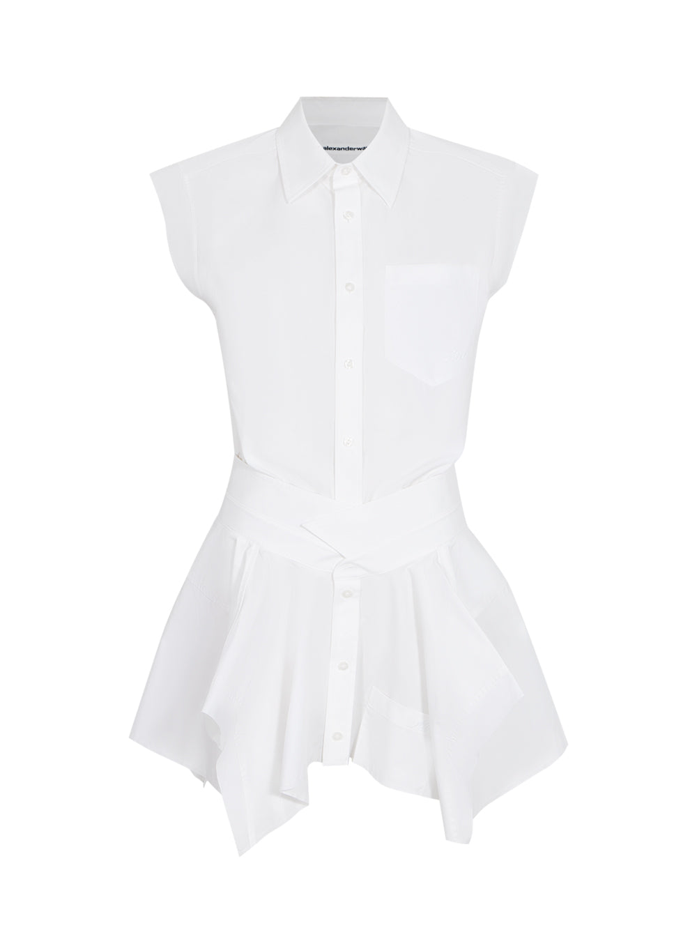Pre-Styled Cotton Shirtdress (White)