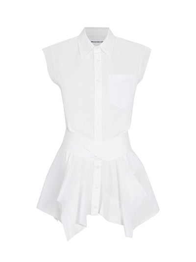 Pre-Styled Cotton Shirtdress (White)