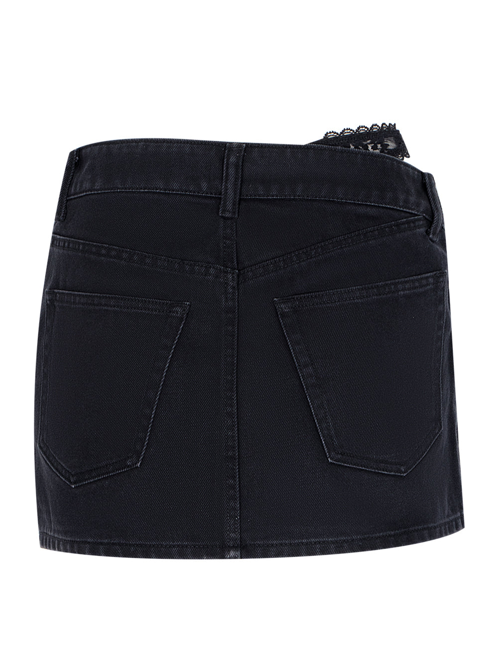 Pre-Styled Denim Skirt (Washed Black)