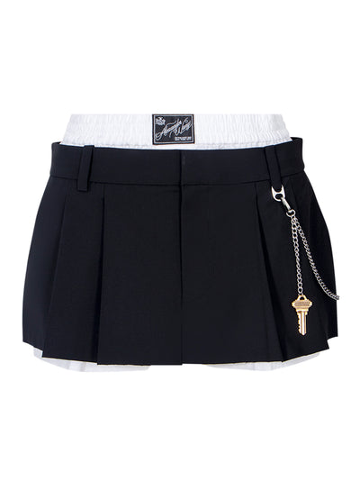 Pre-Styled Hardware Miniskirt (Black/White)