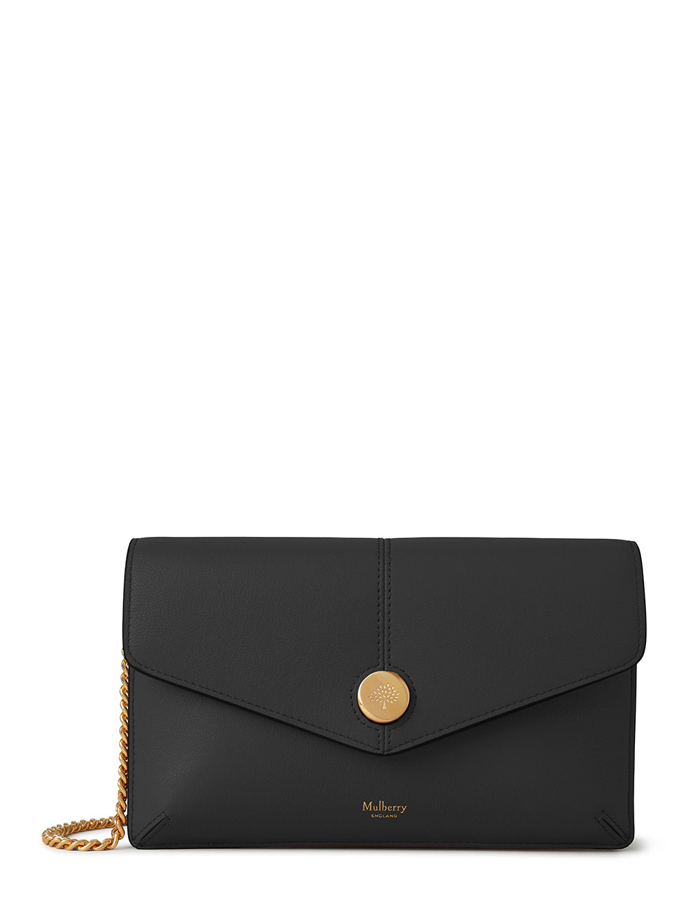 Press Stud Pochette on Chain (Black)