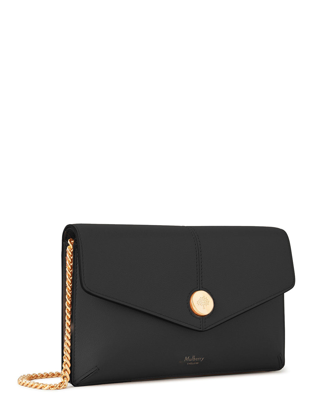 Press Stud Pochette on Chain (Black)