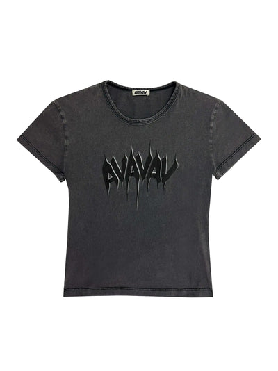 Printed Baby Tee (Black)