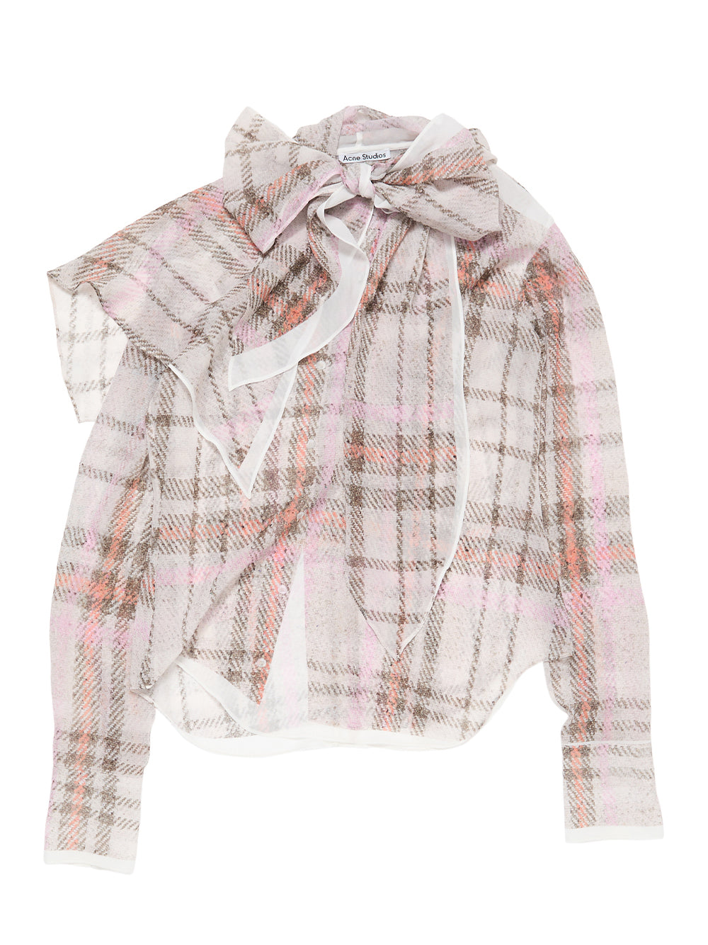 Printed Silk Blouse (Grey/Pink)