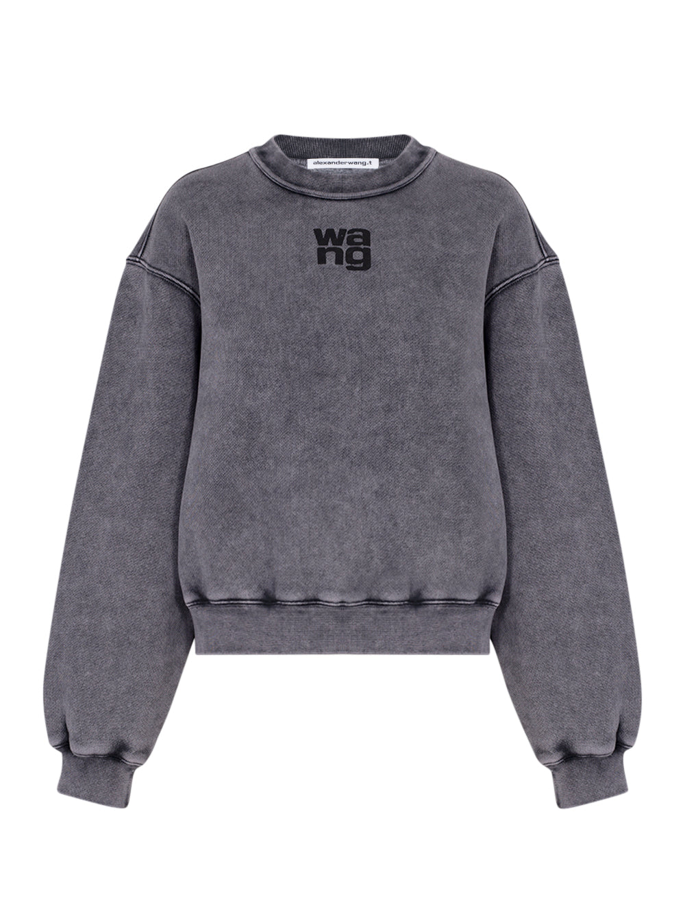 Puff Logo Sweatshirt In Structured Terry (Washed Granite)