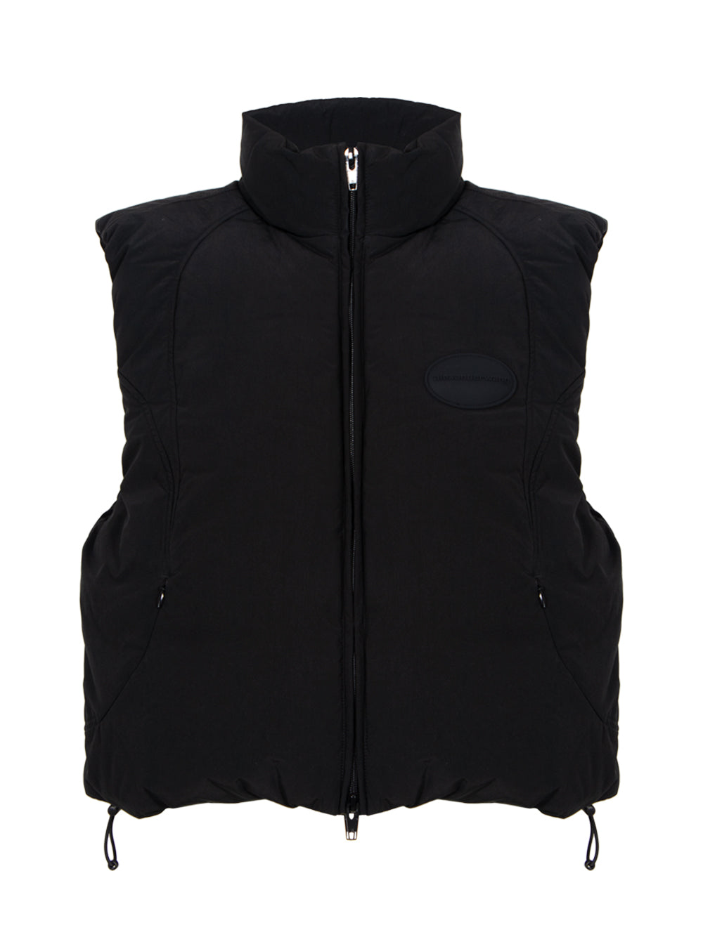 Puffer Vest with Logo Patch (Black)