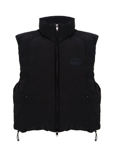 Puffer Vest with Logo Patch (Black)