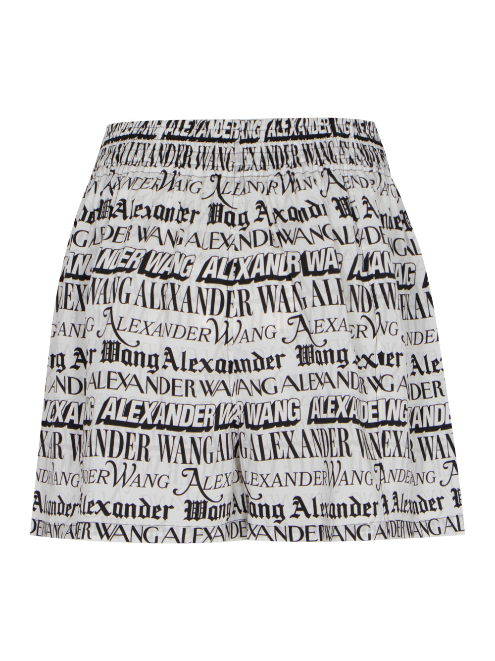 Pull On Boxer Short W/ Newspaper Print (White/Black)