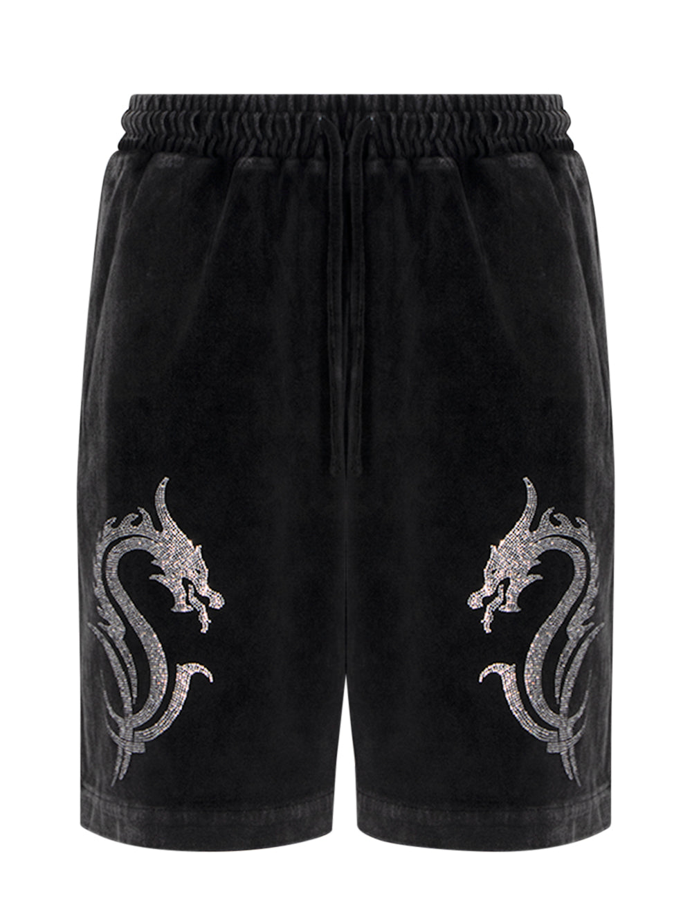 Pull On Boxer Shorts W/ Crystal Dragon Hotfix (Washed Pepper)