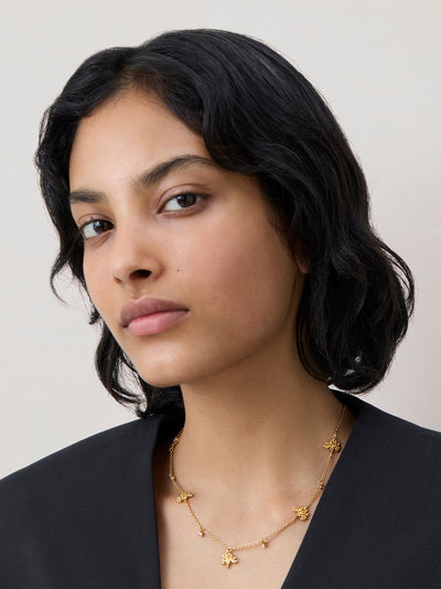 Mulberry Tree Charm Necklace (Gold)