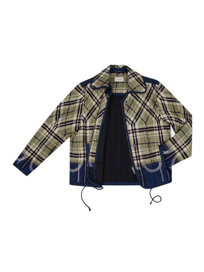 Quilted Plaid Fade Jacket (Black Plaid)