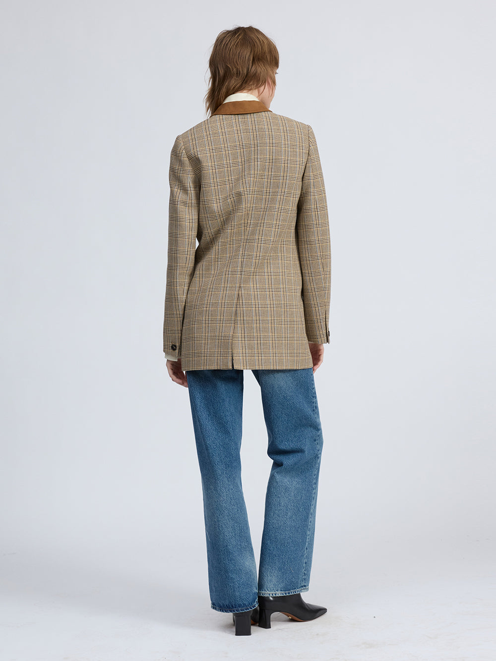 Evia Plaid Blazer (Tan Multi)