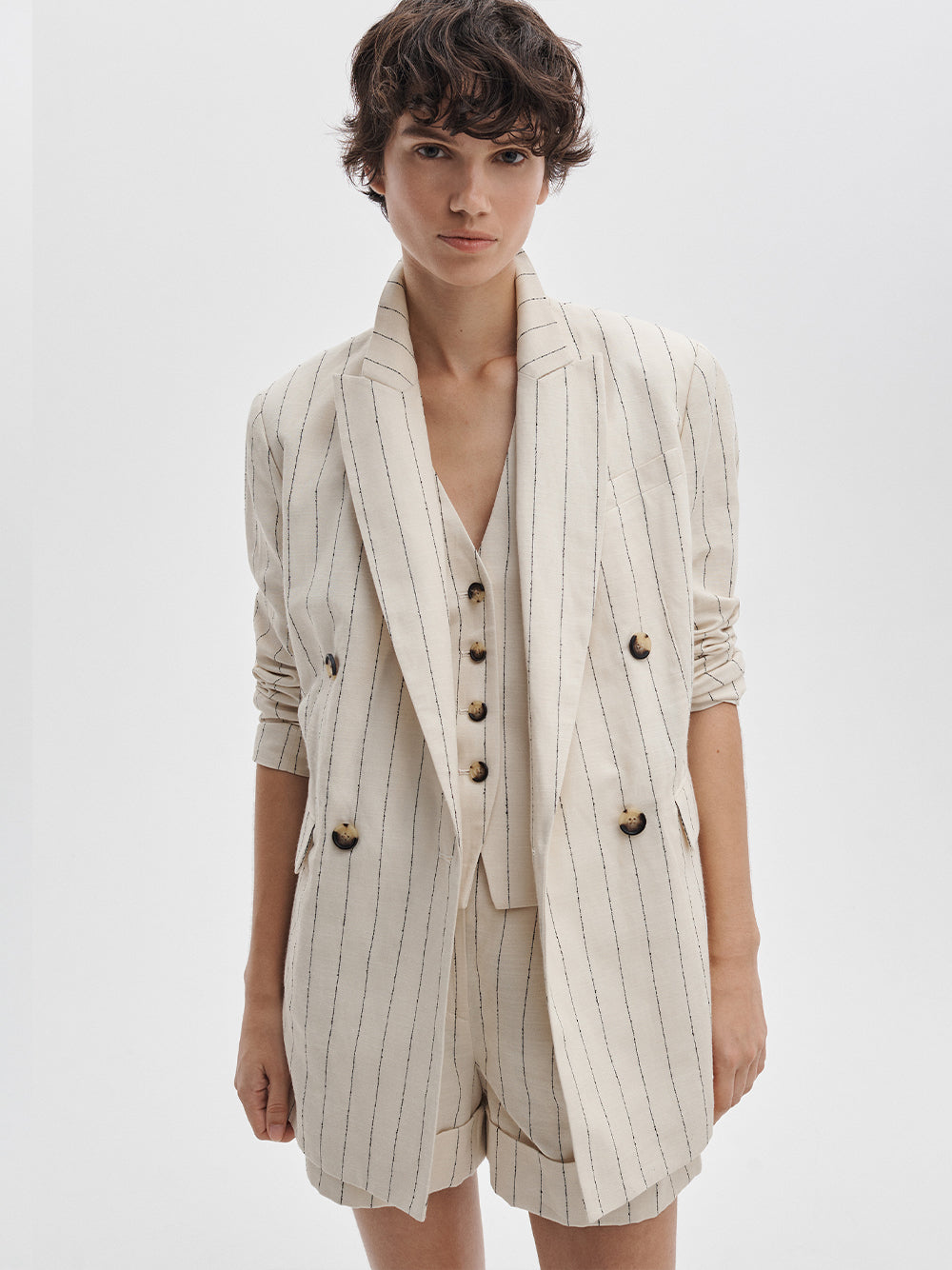 Emile Stripe Blazer (White Stripe)