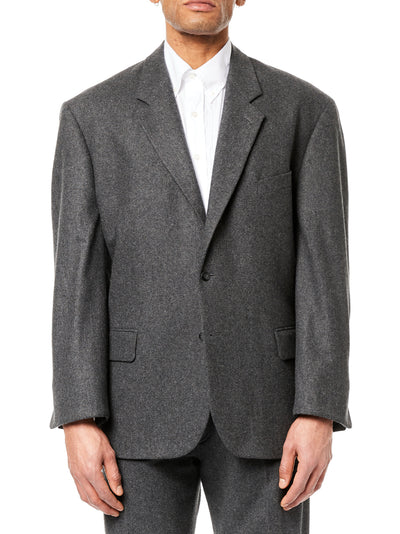 Men 80S Blazer Woven Dark Grey