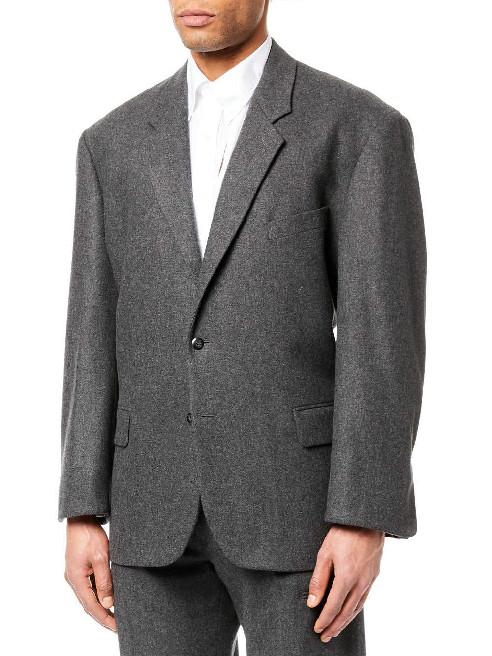 Men 80S Blazer Woven Dark Grey