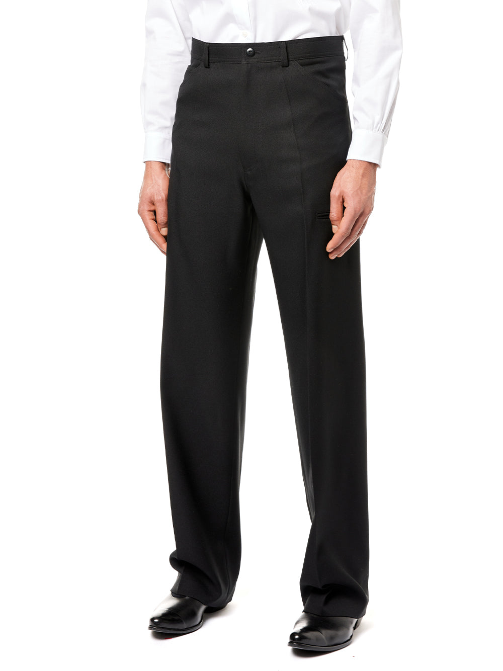 Men High Waisted Pants Woven Black