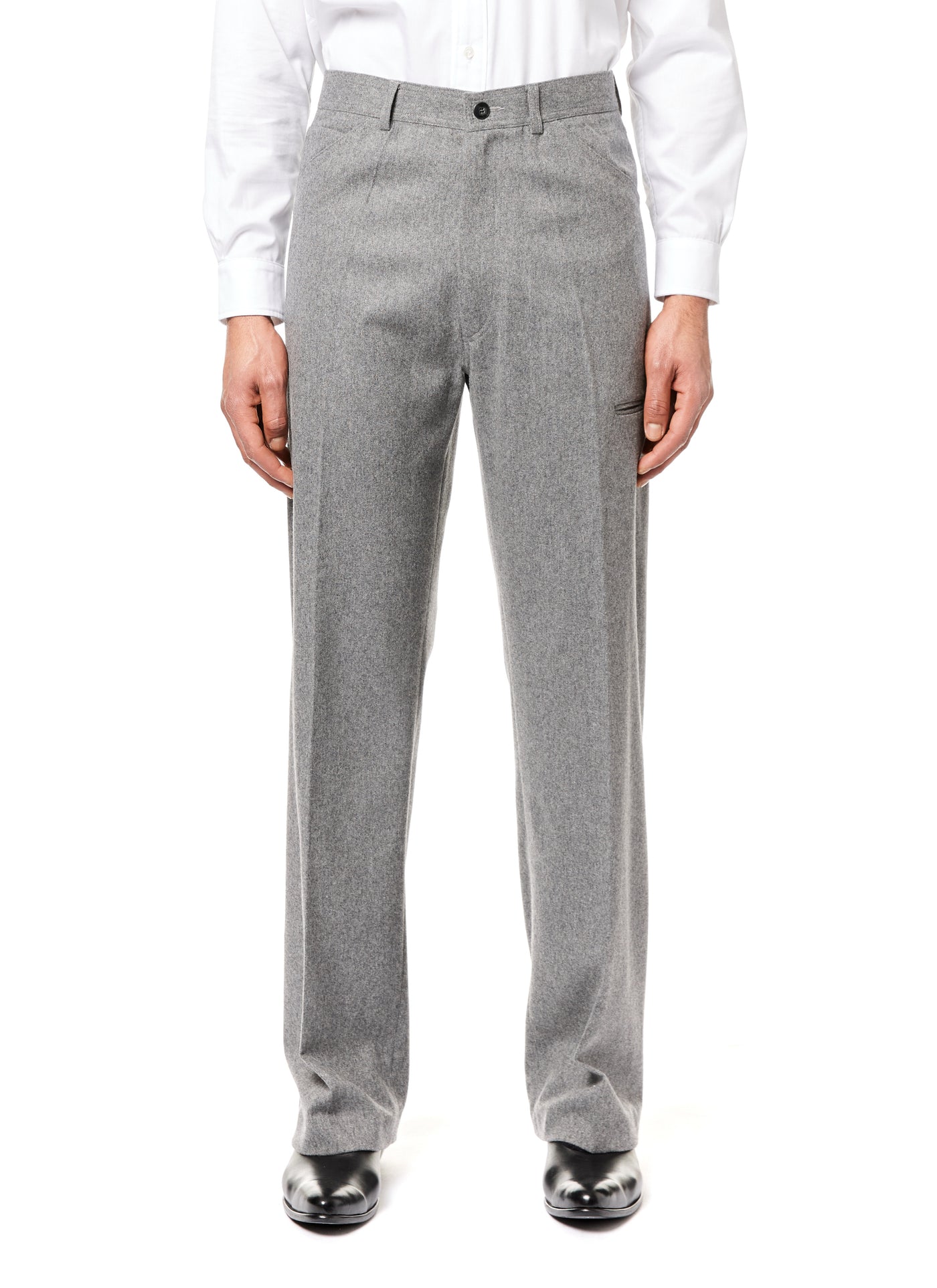 High Waisted Flannel Pants (Dark Grey)